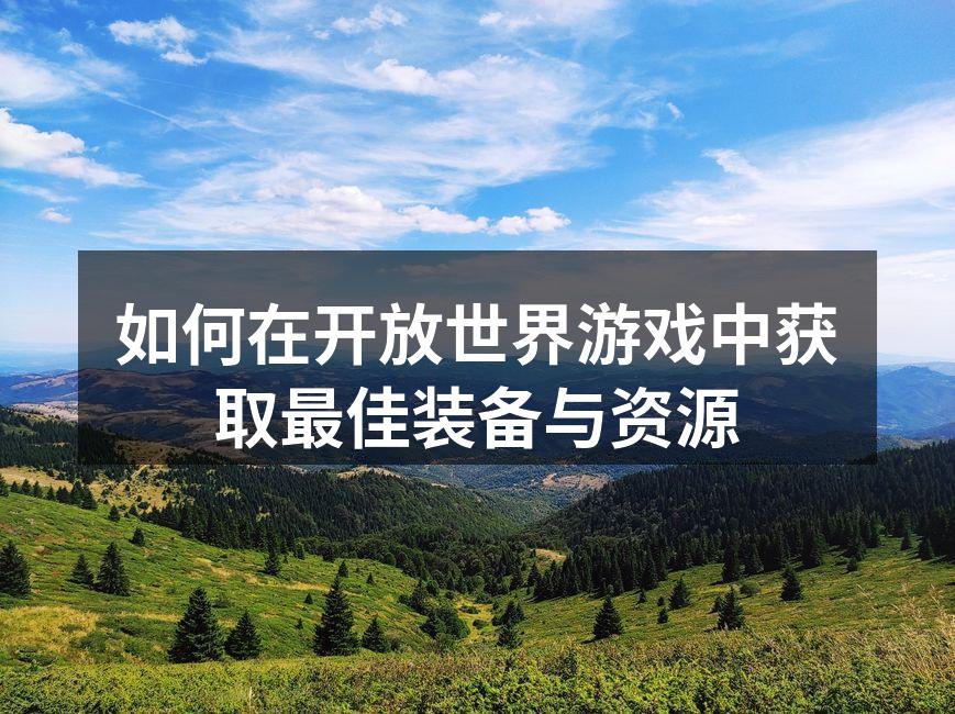 如何在开放世界游戏中获取最佳装备与资源